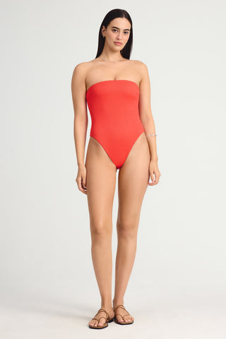 Upcycled Bandeau One Piece  - Ruby EcoTex