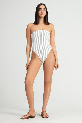 Upcycled Bandeau One Piece  - Bolero Stripe