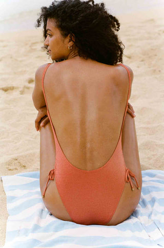 Gemma Ruched One Piece - Terracotta Metallic