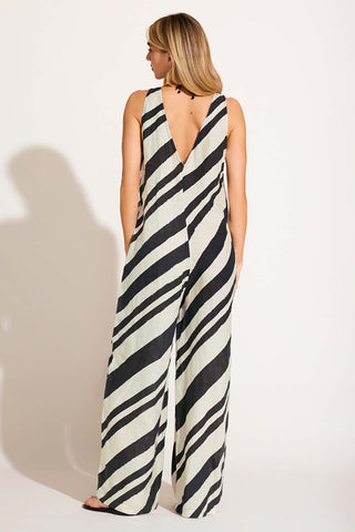 Jessa Jumpsuit - Sandbar Stripe EcoLinen