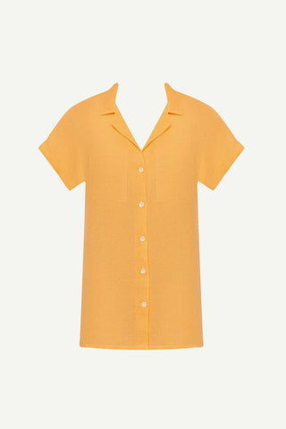 Playa Pocket Blouse - Creamsicle EcoLinen