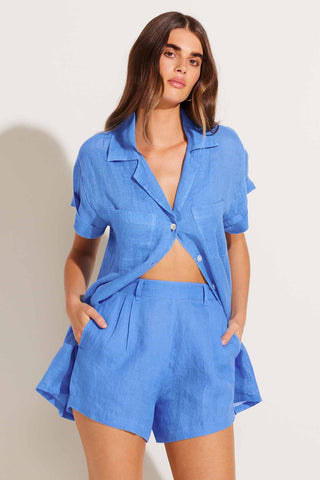 Playa Pocket Blouse - Dream Blue EcoLinen