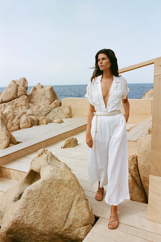 The Getaway Pant - White EcoLinen