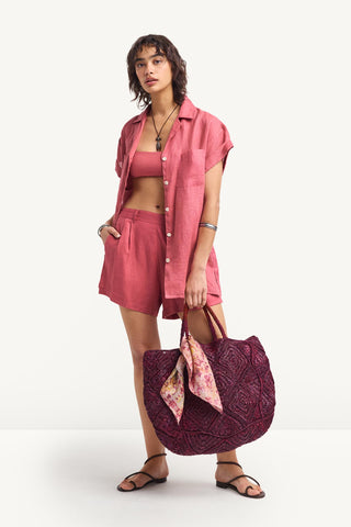 Playa Pocket Blouse - Wild Rose Ecolinen