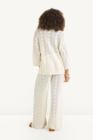 Marea Crochet Pant - Natural Marea Cotton Crochet