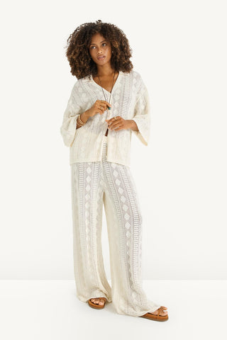 Marea Crochet Pant - Natural Marea Cotton Crochet