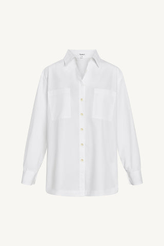 Nadia Shirt - White Cotton Poplin