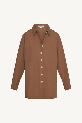 Nadia Shirt - Sand Cotton Poplin
