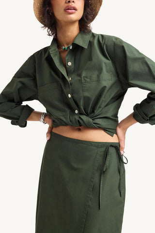 Nadia Shirt - Forest Cotton Poplin