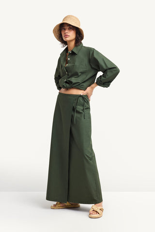 Nadia Shirt - Forest Cotton Poplin