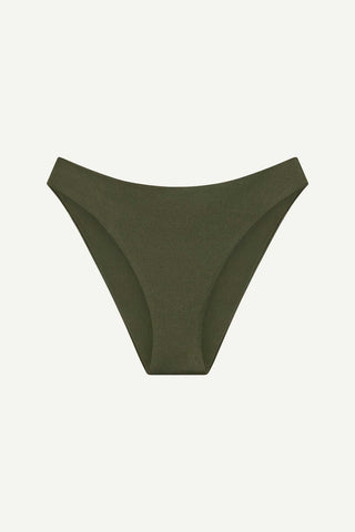Cali High Leg Full Bottom - Olive EcoShimmer