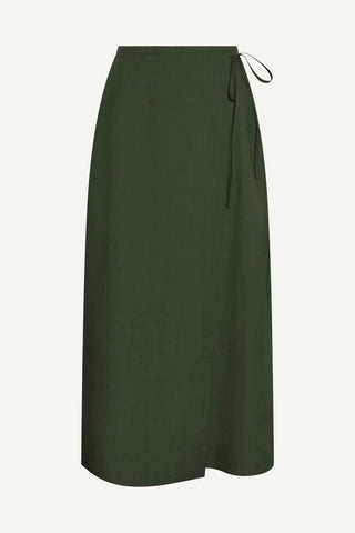 Willa Wrap Skirt - Forest Cotton Poplin