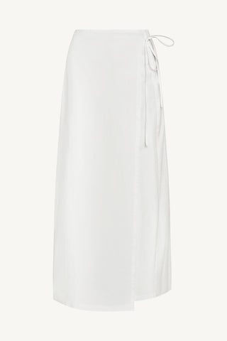 Willa Wrap Skirt - White Cotton Poplin