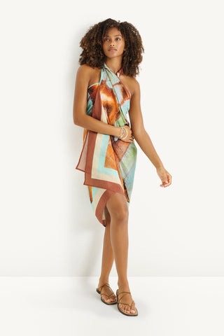 Samara Sarong - Malachite Butterfly Cotton Cupro