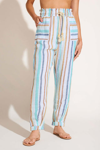 Avery Pant - Tidal Stripe EcoLinen