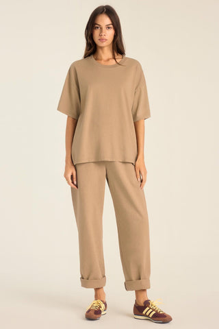 Coast Oversized Boyfriend Tee - Latte Cotton Jersey