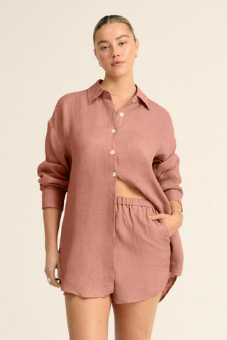 Playa Linen Boyfriend Shirt - Desert EcoLinen