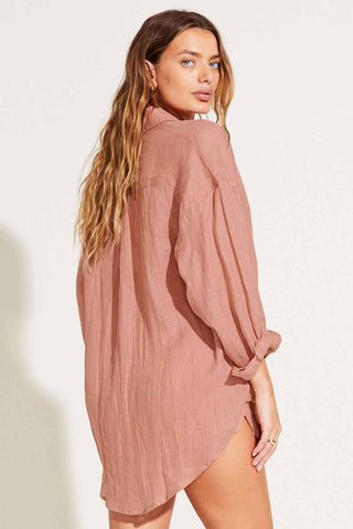 Playa Linen Boyfriend Shirt - Desert EcoLinen