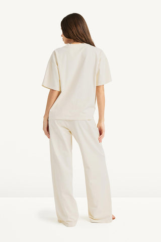 Coast Pant - Cream Cotton Jersey