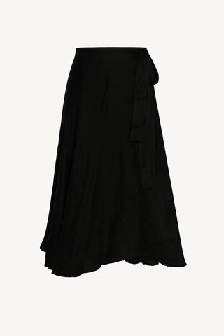Lana Linen Wrap Skirt - Black EcoLinen