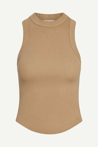 Daybreak Essential Tank - Latte Cotton Rib