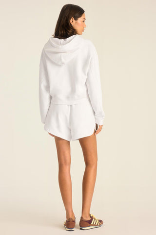 Dawn Crop Hoodie - White French Terry
