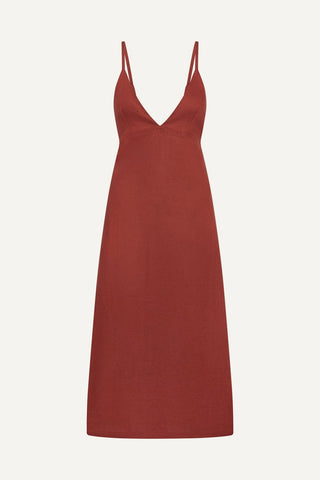 Zella Dress - Deep Madder EcoLinen