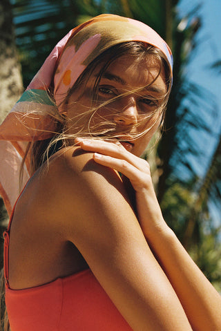 Samara Head Scarf - In Bloom Colorblock Cotton Cupro